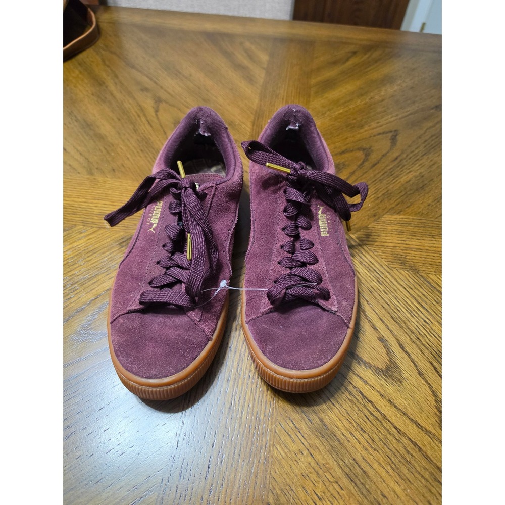 Puma Suede Classic Womens Burgundy Maroon Gum Sole Sneakers Low Top Trainers